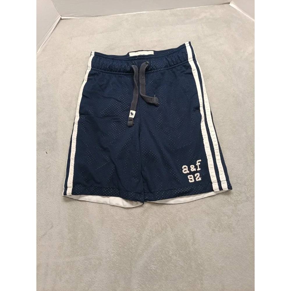 Abercrombie Boys Athletic Mesh Shorts Navy Size M Drawstring A&F 92